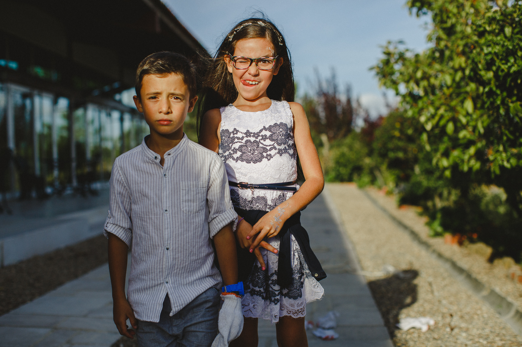 Children making funny faces for the picture