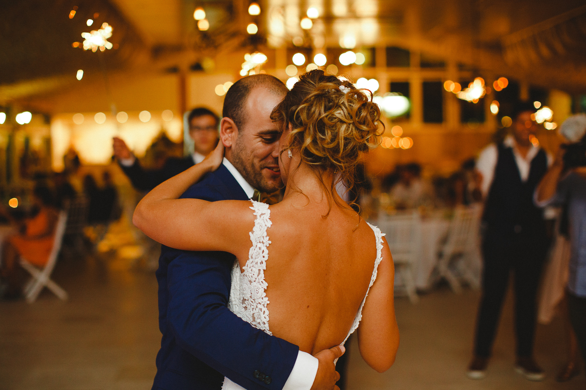 Bride and groom during their first dance