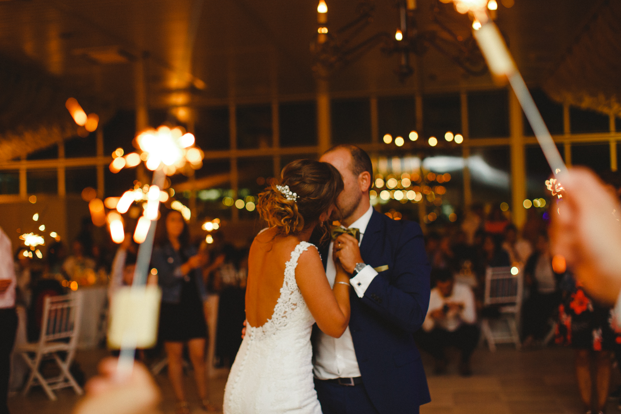 Bride and groom during their first dance